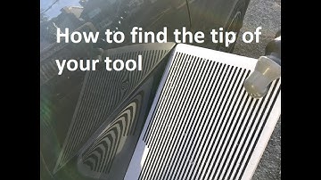 How to find the tip of your tool with paintless dent repair using a lined reflector board for PDR