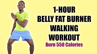 1HOUR BELLY FAT BURNER Walking at Home Workout for A Slim Waist550 Calories