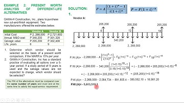 Engineering Economy-Present Worth Analysis of Different Life Alternatives