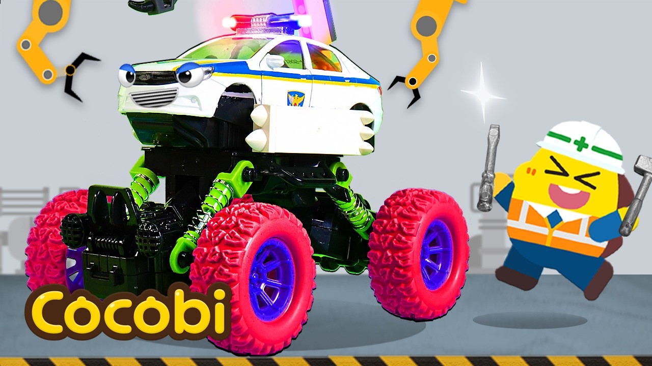Perbaiki Mobil Polisi yang Rusak!🚓✨ | Main Servis Mobil Mainan | Kartun Anak | Cocobi