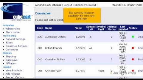 How to configure currency in CubeCart