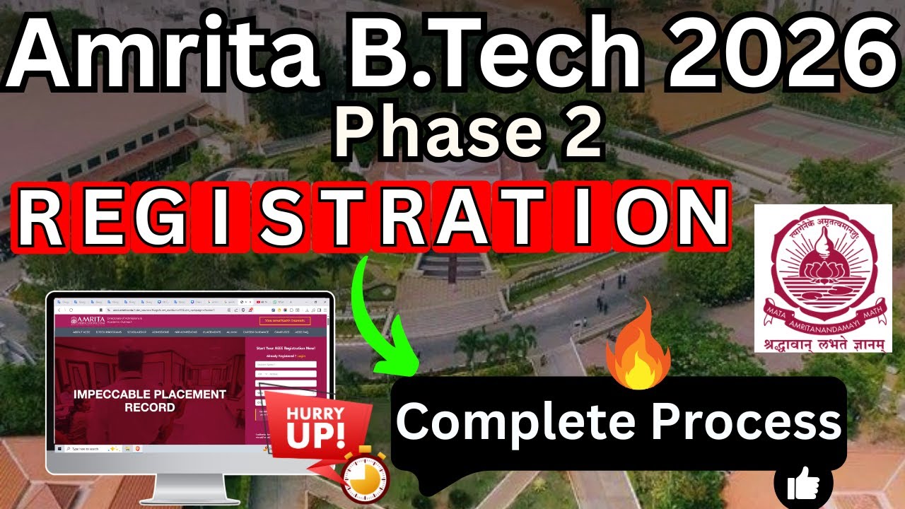 Amrita B.Tech 2026 Phase 2 Registration - How To Fill AEEE Phase 2 Application Form 2026 - AEEE 2026