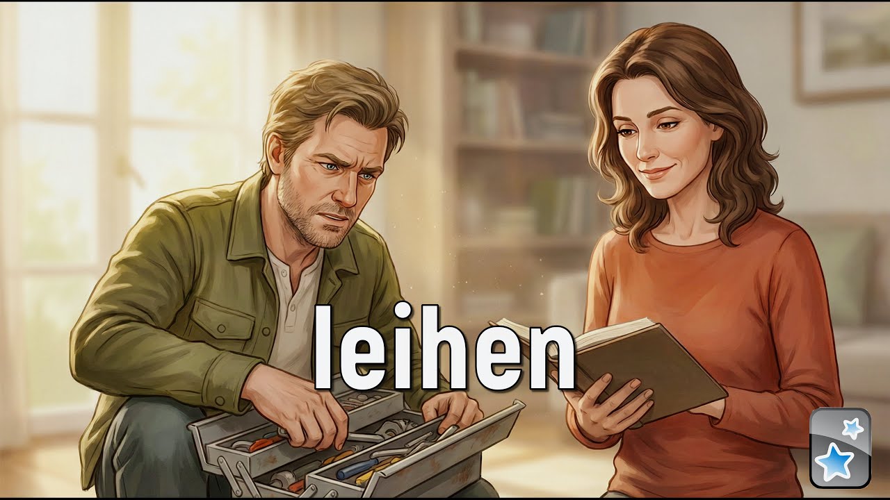 Немецкий на слух: Глагол leihen (Диалог с текстом)