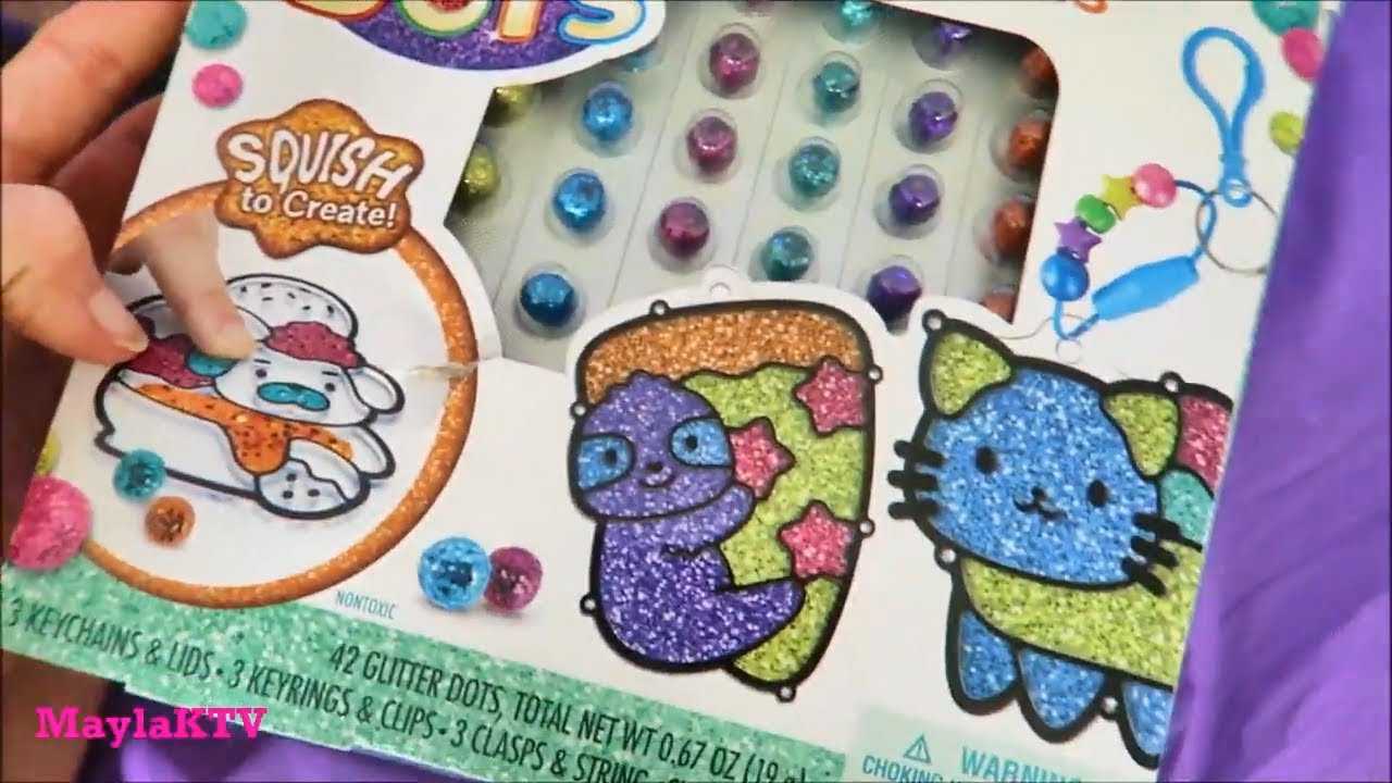 Crayola GLITTER DOTS DIY Keychains Craft Kit Unboxing & Demo YouTube