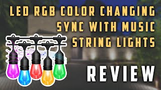 ✅ LED RGB Color Changing Sync with Music Outdoor String Lights Review 2021
