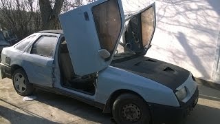 Ford Sierra Колхозный тюнинг. Конченые ламбо двери