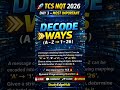 TCS NQT 2026 Day 3 | Decode Ways Problem 🔥 Dynamic Programming | Most Important Coding Question