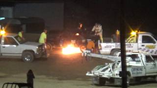 Crystal Motor Speedway Flinn Stock catches on fire