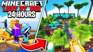 We Spent 24 Hours LOST AT SEA in HARDCORE Minecraft!