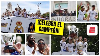 REAL MADRID celebra en CIBELES el título y levanta la copa de CAMPEÓN con su GENTE | La Liga