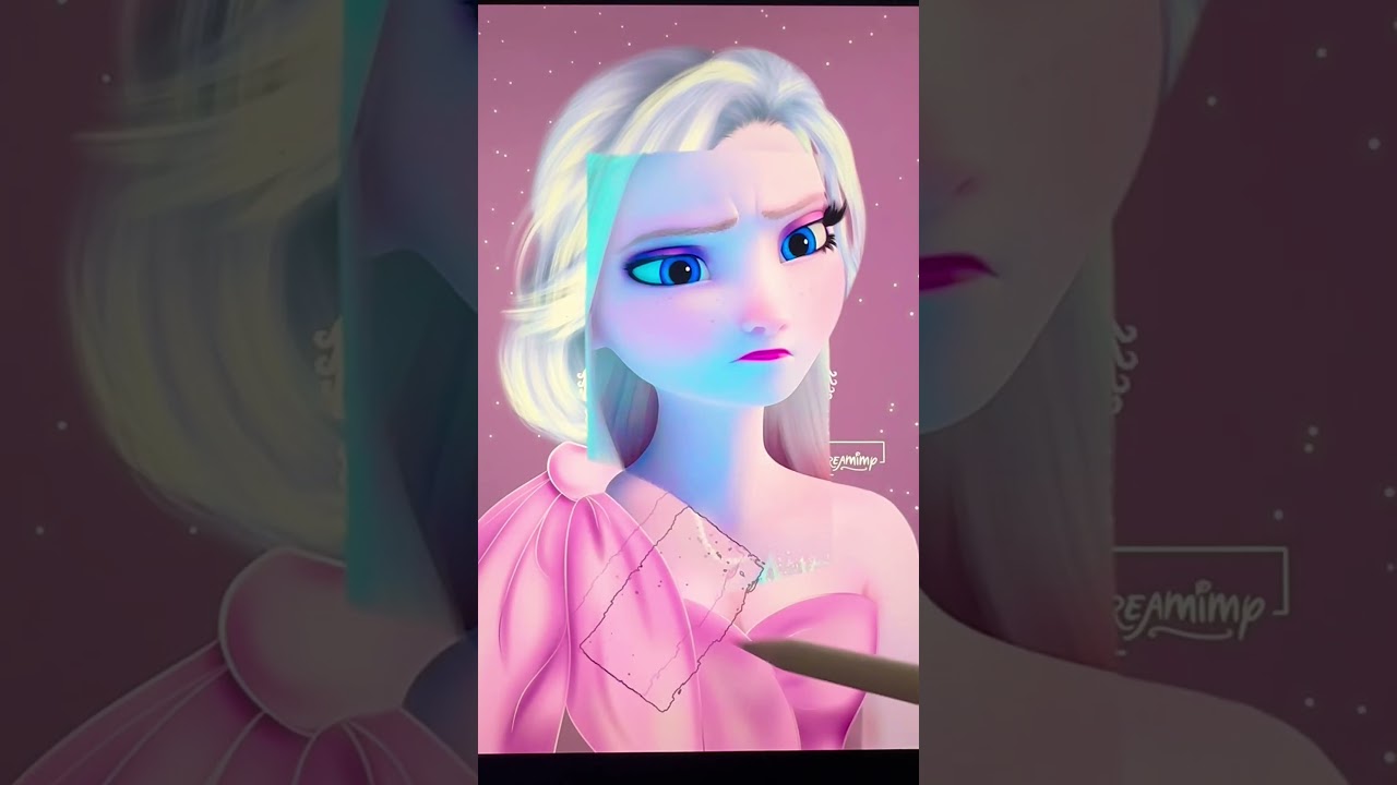 ⁣Glowup Elsa #disney #glowup #transformation #digitalart #shortswithzita #artwork #shorts #frozen