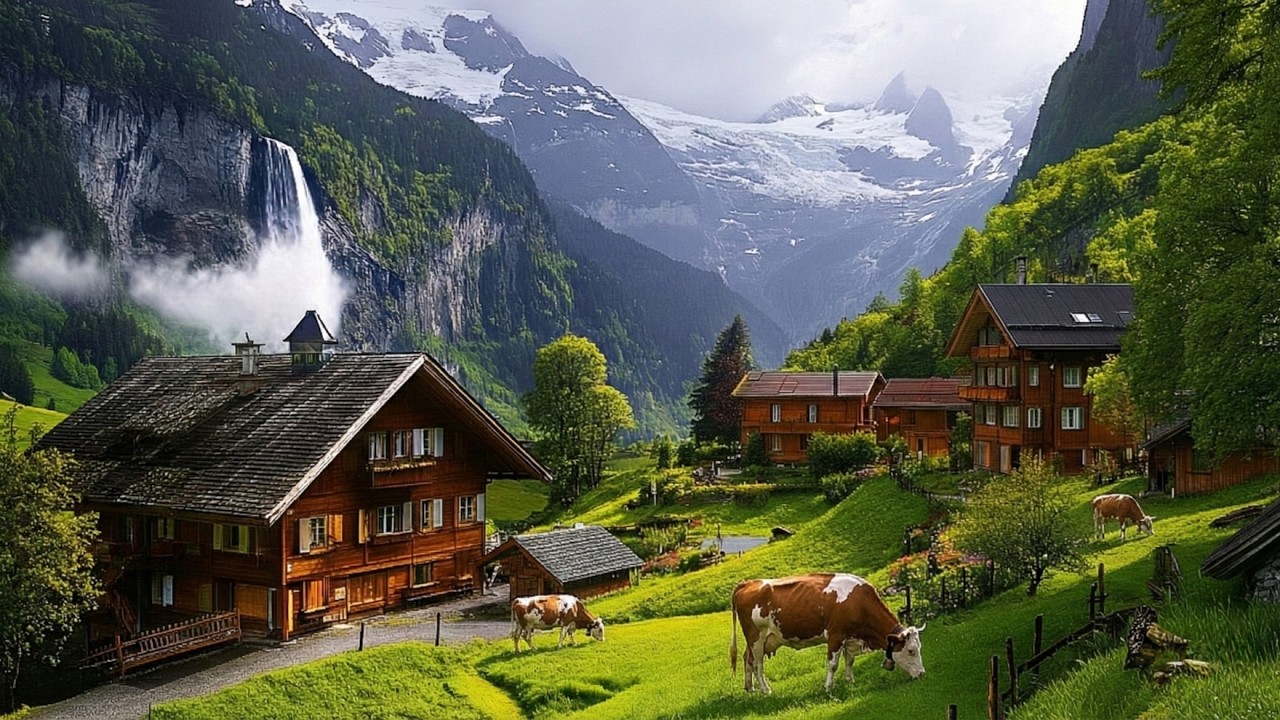 This Swiss village is absolutely beautiful - Swiss Cows Come Home to Simple Village Life