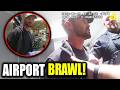 Drunk Passenger Starts Airport Brawl, Then Learns a Hard Lesson in Man-Made Laws | Bodycam