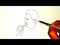 allama iqbal sketch single line draw || pakistan drawing