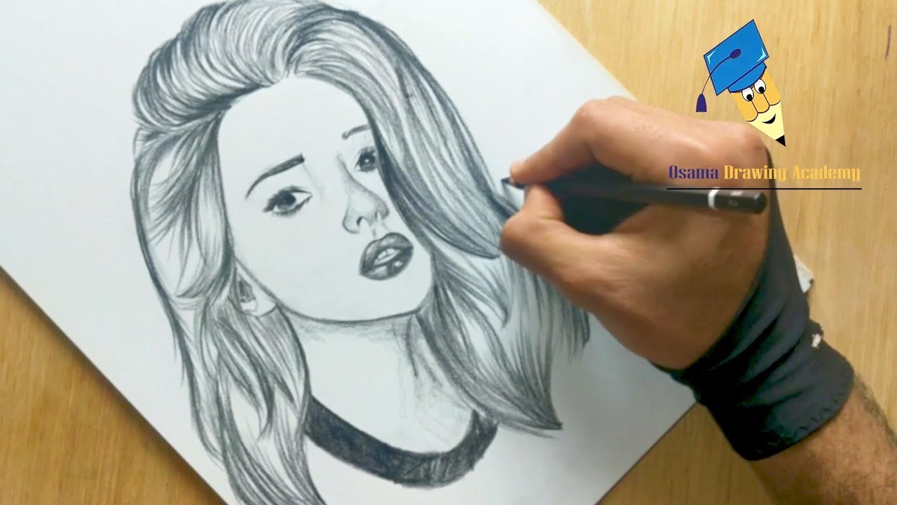 تعليم الرسم  تعلم كيف ترسم بنت جميلة تعزف علي شكل فراشة draw a 