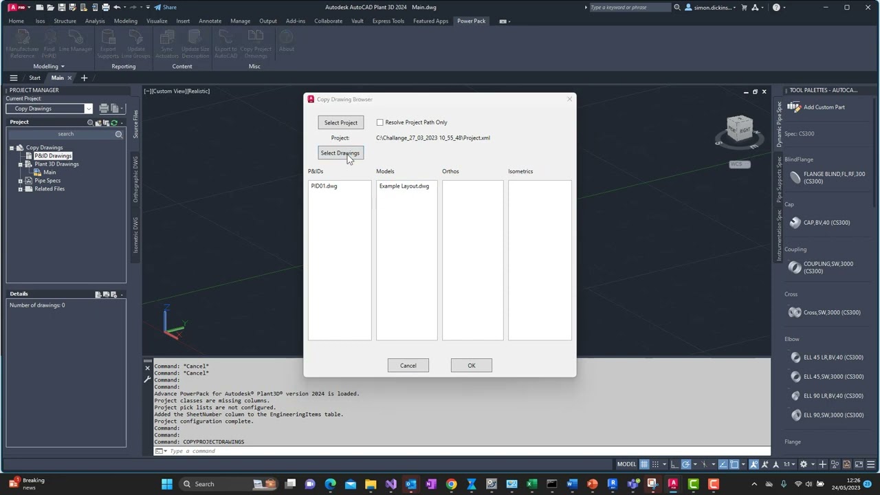PowerPack for Autodesk Plant 3D - Copy Project Drawings - YouTube