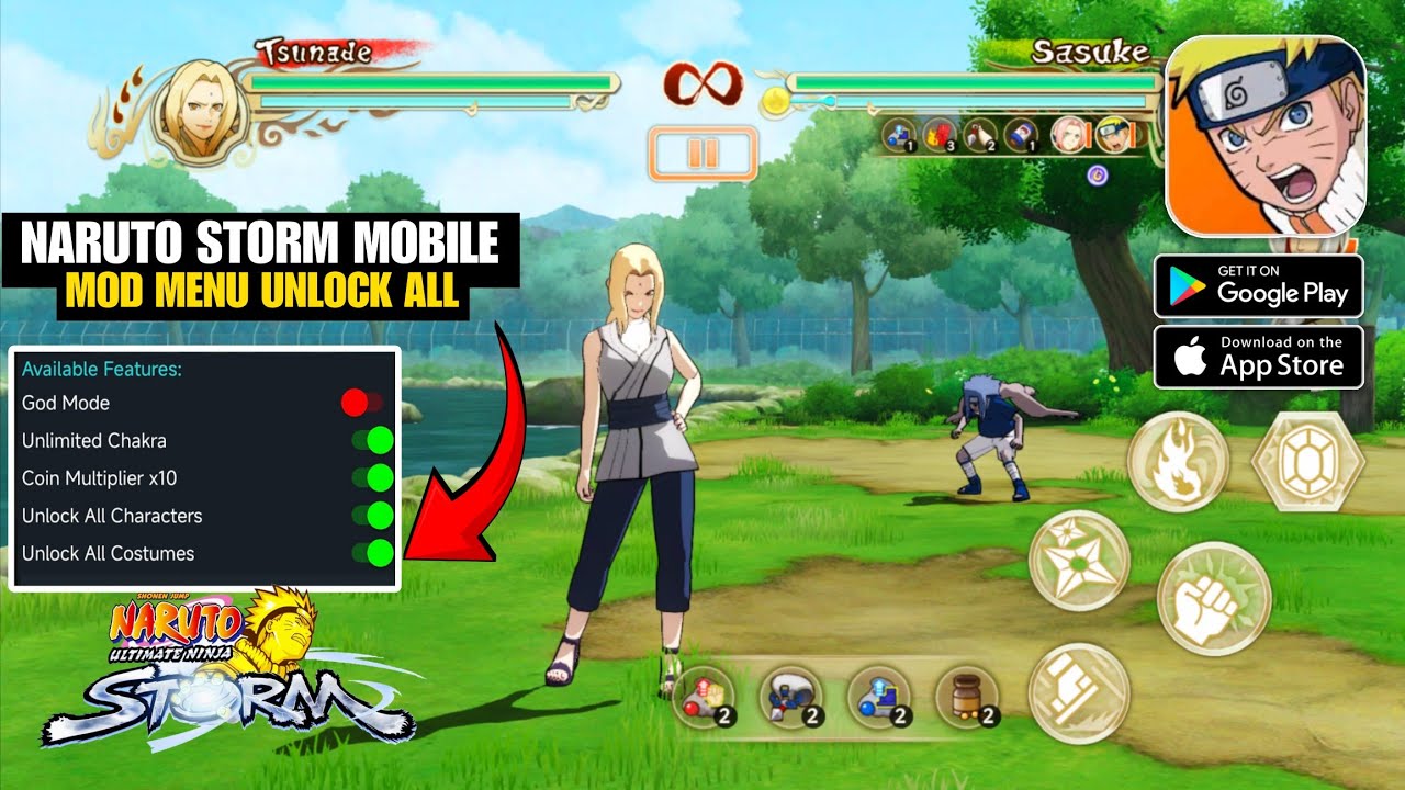 NARUTO Ultimate Ninja STORM Mobile (Android/Ios) OFFLINE - M0D MENU