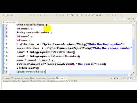 adding two numbers using showInputDialog