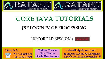 Advanced Java Tutorials || JSP || Login Page Processing || by Mr.Ratan || class-03