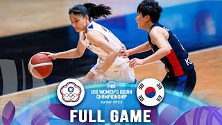 Chinese Taipei v Korea | Full Basketball Game | FIBA U16 Women's Asian Championship 2023