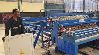 Automatic construction wire mesh panel welding machine operation in Tanzania#wiremesh