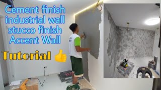 Paano mag Cement Finish, industrial wall Finish,Stucco finish,Accent Wall Gamit ang Skim Coat 👍