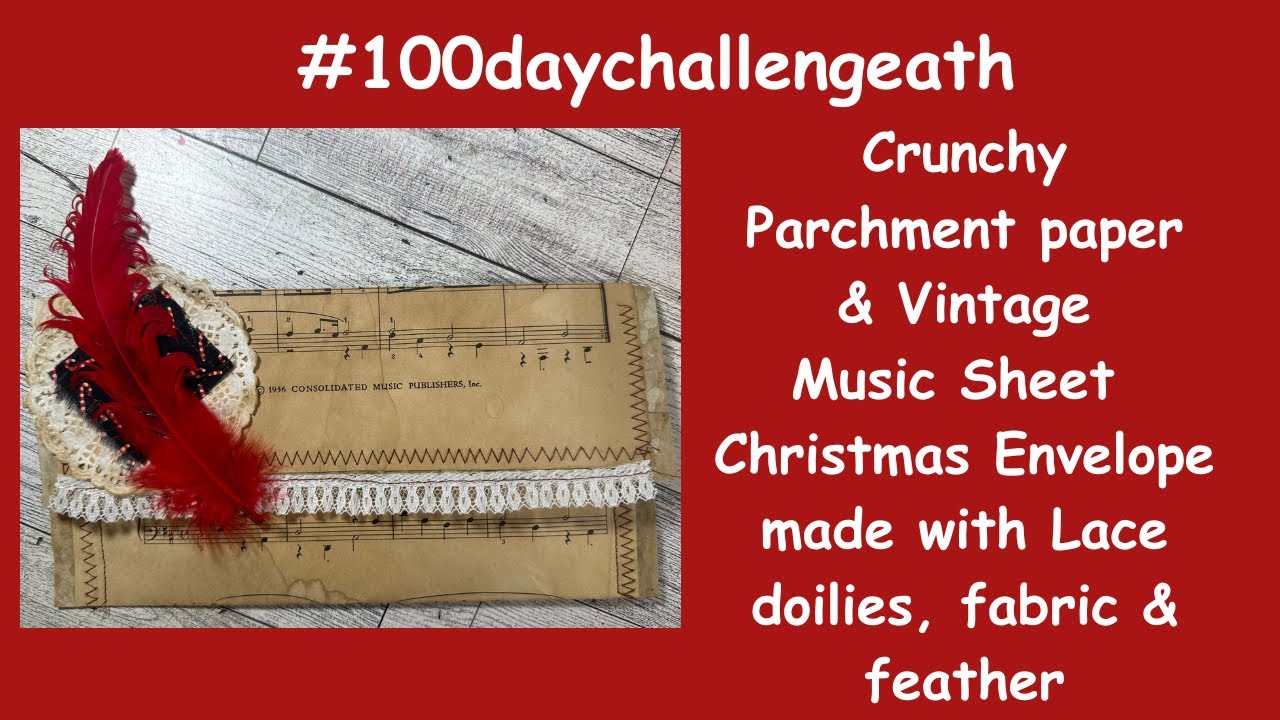 Crunchy Parchment Paper Vintage Music Sheet Envelope 