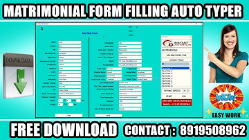 Matrimonial form filling auto typer for matrimonial data entry form filling