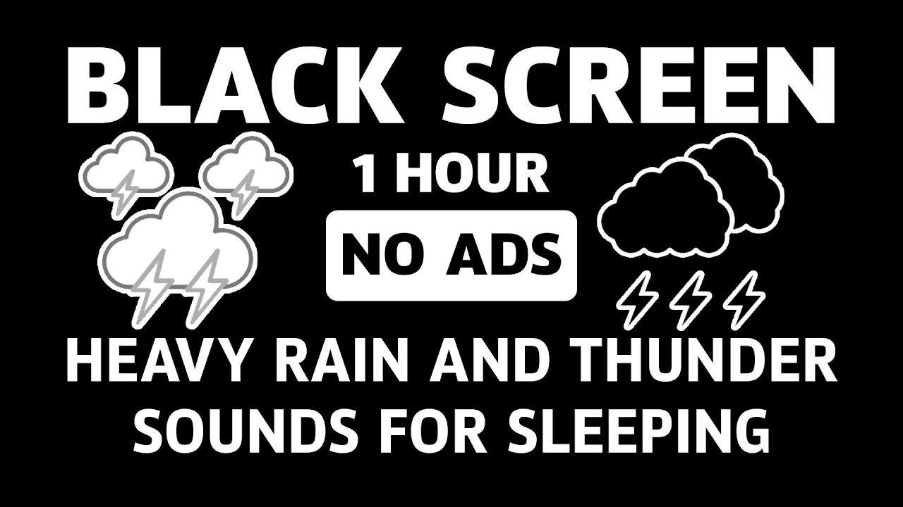 Best Rain Sounds for Sleeping I Fall Asleep Fast with Heavy Rain & Thunder I Black Screen - No Ads
