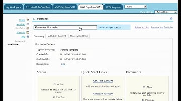 ePortfolio Tutorial: Create New Portfolio