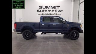 2017 FORD F350 LARIAT CREW LIFTED POWERSTROKE DIESEL BLUE JEANS WALKAROUND OVERVIEW 12487Z SOLD!