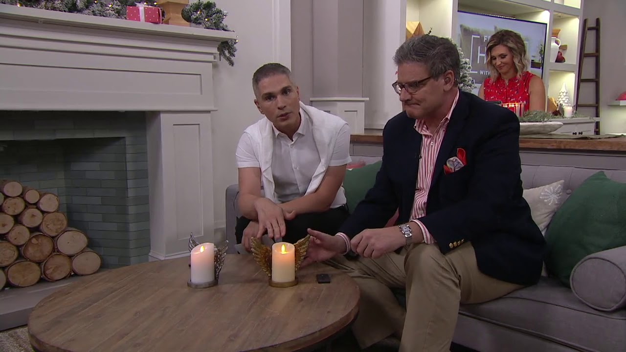 Luminara Angel Wings Candle Holder with 4" Pillar and Remote on QVC