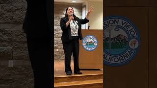 Lisa Ramirez, candidate for Congressional District 40, speaks at our meeting 4/21/26