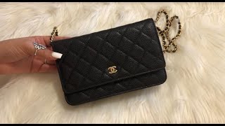 MY FIRST CHANEL BAG😍 CHANEL WOC/ what fits in it?