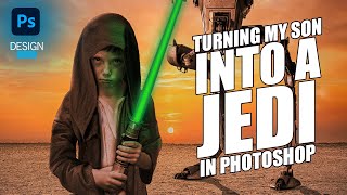 Turning my Son into a Jedi in Photoshop