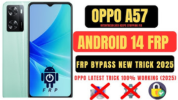 Oppo A57 Android 14 Frp Bypass | IntentResolver Keeps Stopping Fix 2025