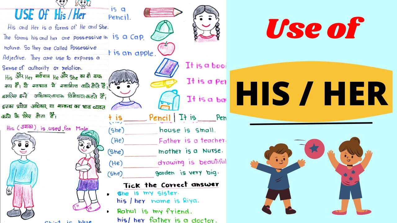 HIS - HER - Possessive Adjectives - Basic English Lesson 