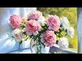 Пионы масляными красками +79857776200 Peonies with oil paints +79857776200