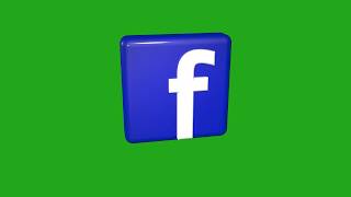 Facebook 3D logo footage Green Screen Animated 3D 1080p Cinema 4d