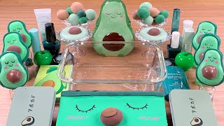 Avocado w CLAY★Mixing Makeup Eyeshadow Glitter into SLIME★ASMR★Satisfying Slime Video#085