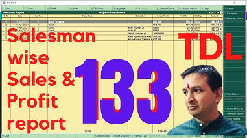 Tally Chapter 133 TDL for Salesman wise sales & Profit By Rajiv Mishra Computer Class | TDL File