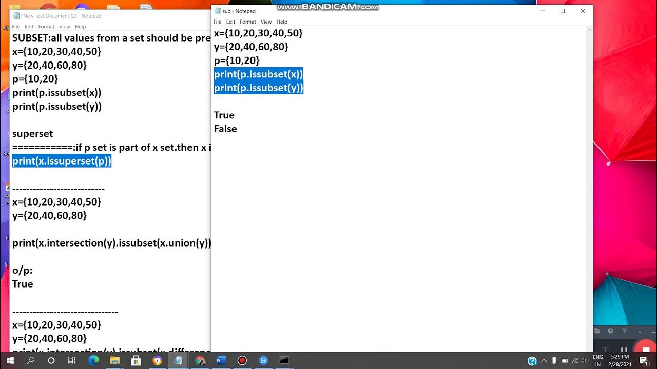 PYTHON:SUBSET/SUPERSET Concepts/VL INFOTECH - YouTube
