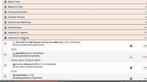 How to configure payment methods in PrestaShop