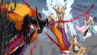 Luffy Gear 5 vs Janggut Hitam: Janggut Hitam berlutut di depan Dewa Matahari Nika | One Piece 4K