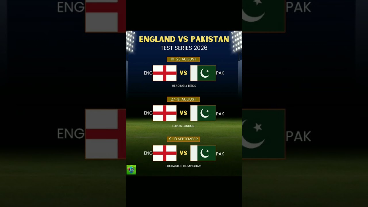 England vs Pakistan Test Series Schedule 2026🏏🇵🇰🇵🇰🔥  
