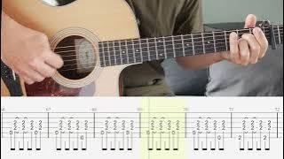 Pancakes for Dinner (Live) - Lizzy McAlpine - Guitar Tutorial   TABS on screen