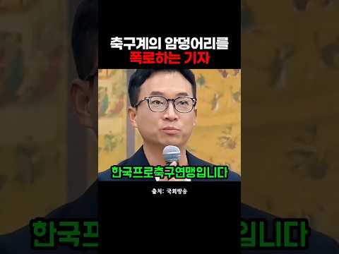 청문회에서 축구계의 큰 문제를 폭로하는 기자