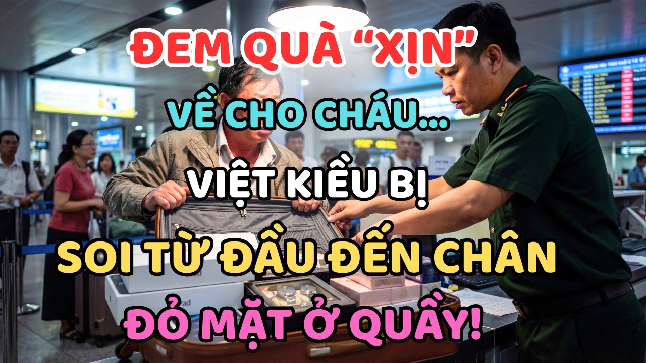 ĐEM QUÀ “XỊN” VỀ CHO CHÁU… VIỆT KIỀU BỊ SOI TỪ ĐẦU ĐẾN CHÂN, ĐỎ MẶT Ở QUẦY!