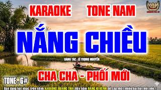 Karaoke Nắng Chiều Tone Nam | Cha Cha Phối Mới |Nhạc Sống Quang Thái