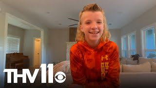 Arkansas boy reacts to winning USA Mullet Championship